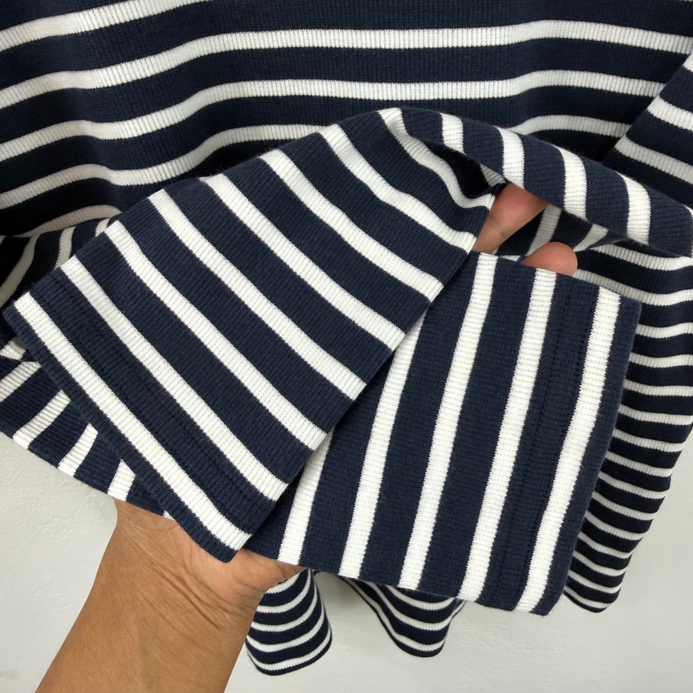 AYR The Rug Striped Ribbed Pima Cotton Modal Scoop Neck Top XL Coastal Breton - Picture 4 of 13